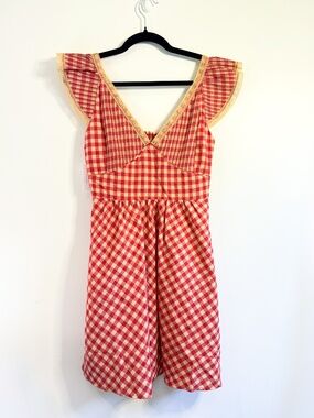 Lisa Says Gah! Find Me Now Anoki Mini Dress in Red Gingham — NWT! — Size Small